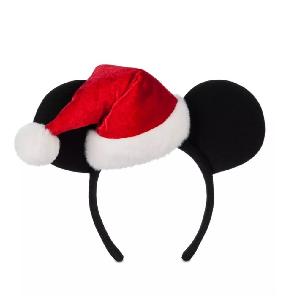 Disney Parks Mickey Mouse Santa Hat Ears Headband Christmas Holiday 2024